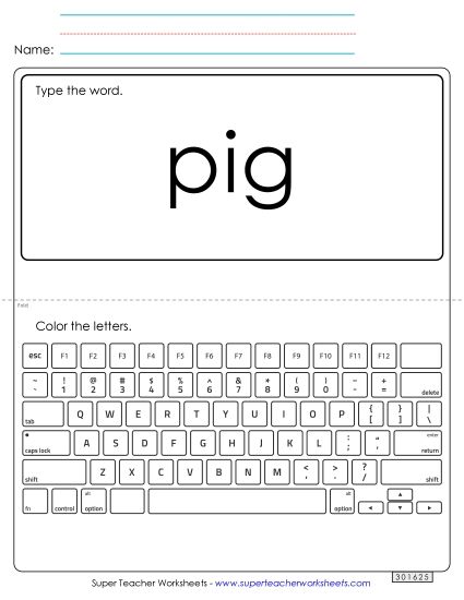 Type the Word: Pig