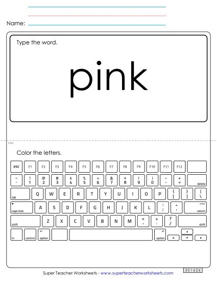 Type the Word: Pink
