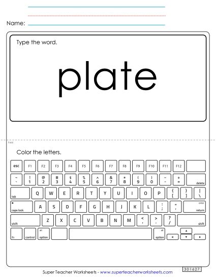 Type the Word: Plate
