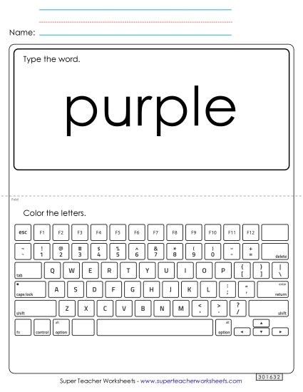 Type the Word: Purple