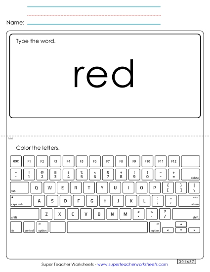Type the Word: Red Type the Word: Red