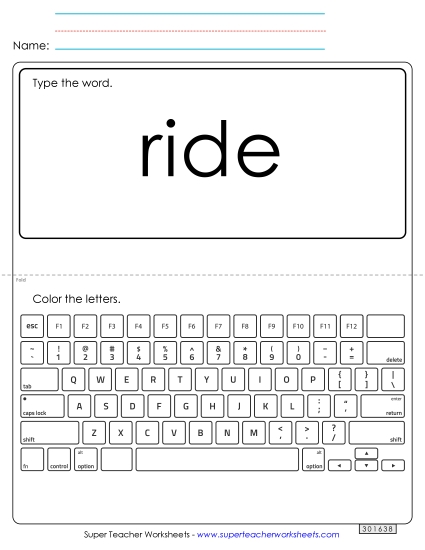 Type the Word: Ride Type the Word: Ride