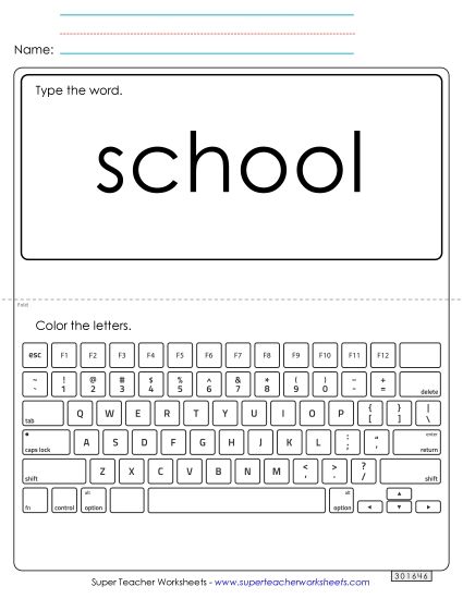 Type the Word: School