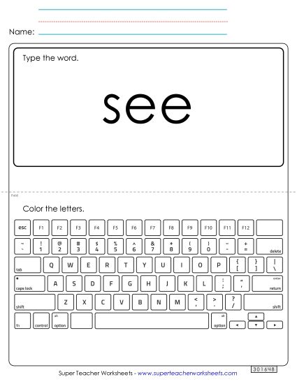 Type the Word: See