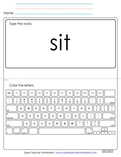 Type the Word: Sit Type the Word: Sit