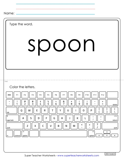 Type the Word: Spoon Type the Word: Spoon