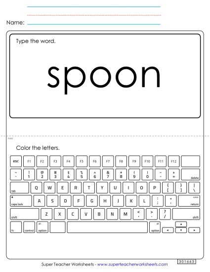 Type the Word: Spoon Type the Word: Spoon