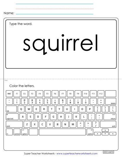 Type the Word: Squirrel