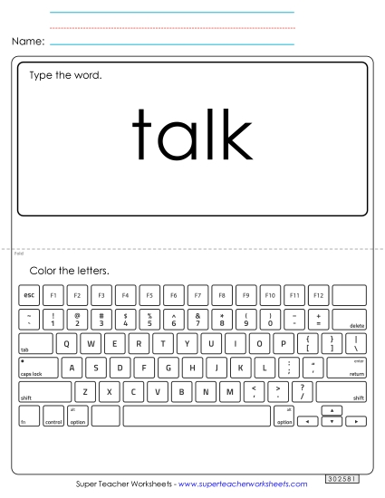 Type the Word: Talk Type the Word: Talk