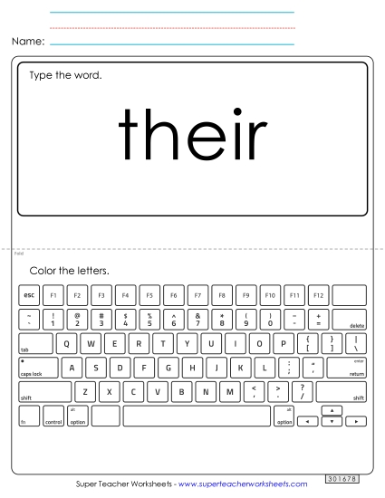 Type the Word: Their Type the Word: Their