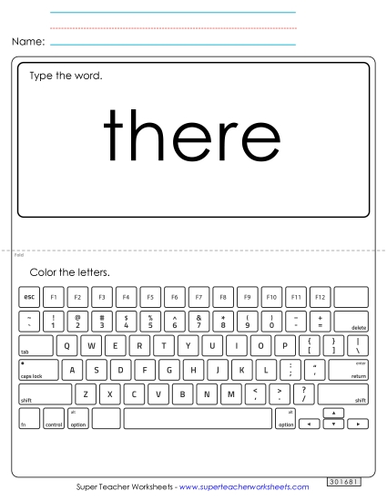 Type the Word: There Type the Word: There