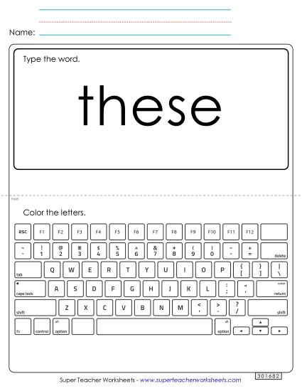 Type the Word: These Type the Word: These