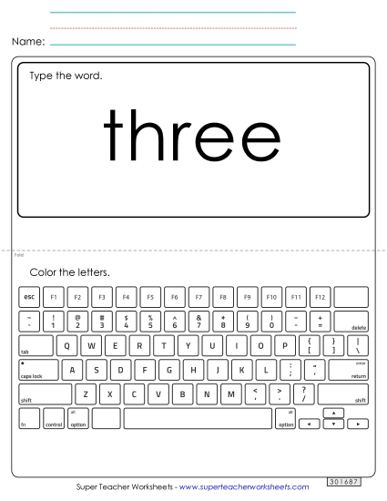 Type the Word: Three