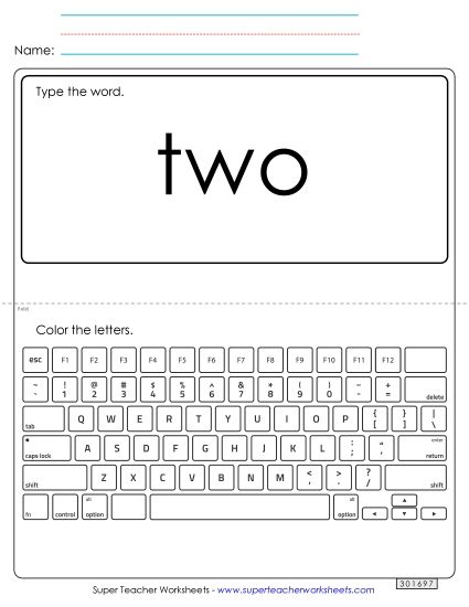 Type the Word: Two Type the Word: Two