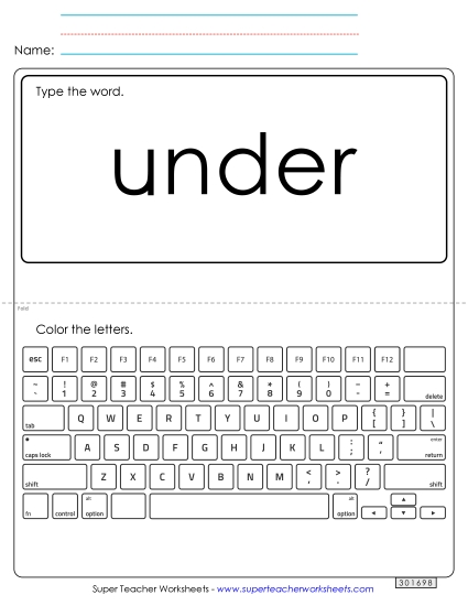 Type the Word: Under Type the Word: Under