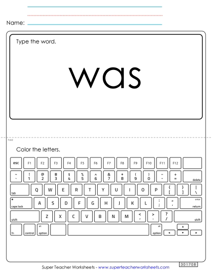 Type the Word: Was