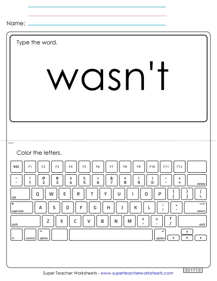 Type the Word: Wasn't Type the Word: Wasn't
