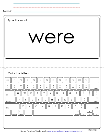 Type the Word: Were Type the Word: Were
