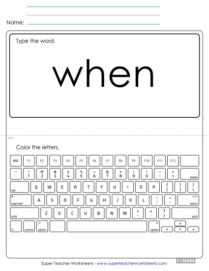 Type the Word: When Type the Word: When