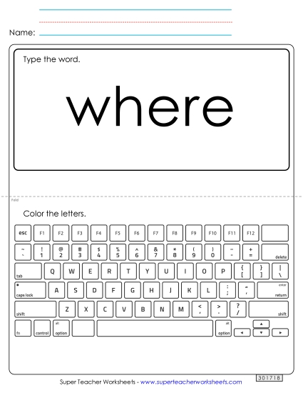 Type the Word: Where Type the Word: Where