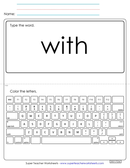 Type the Word: With Type the Word: With