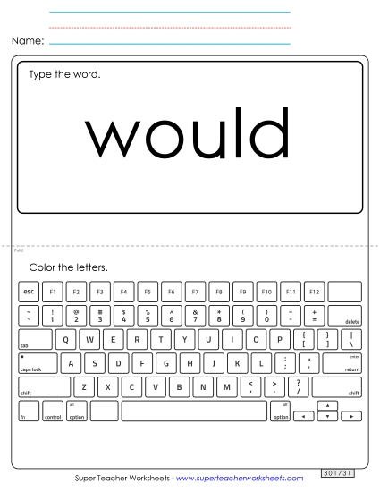 Type the Word: Would Type the Word: Would
