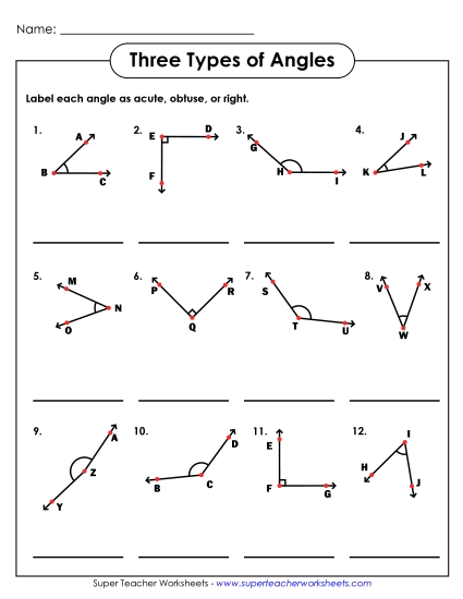 Angle Types: Acute, Obtuse, Right - Types of Angles 1 Angle Types: Acute, Obtuse, Right - Types of Angles 1