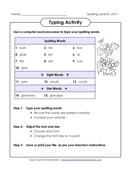 Worksheets - Typing Activity (B-1) Worksheets - Typing Activity (B-1)