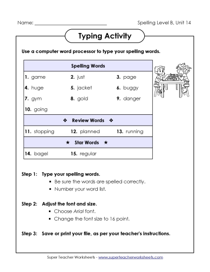 Worksheets - Typing Activity (B-14)
