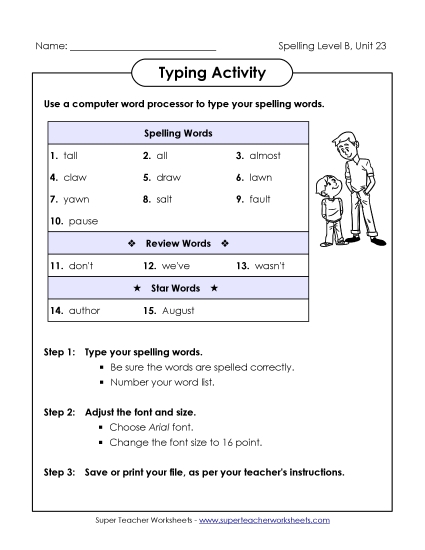 Worksheets - Typing Activity (B-23) Worksheets - Typing Activity (B-23)