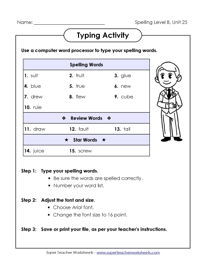 Worksheets - Typing Activity (B-25) Worksheets - Typing Activity (B-25)