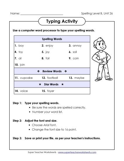 Worksheets - Typing Activity (B-26) 