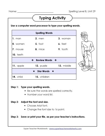 Worksheets - Typing Activity (B-29) 