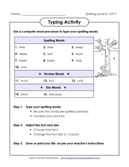 Worksheets - Typing Activity (B-7)