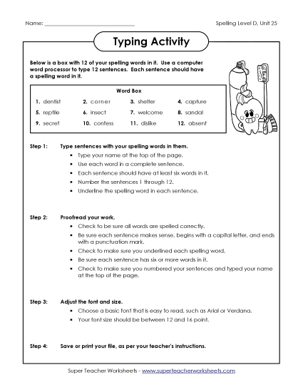 Worksheets - Typing Activity (D-25) Worksheets - Typing Activity (D-25)