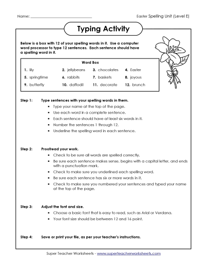 Worksheets and Puzzles - Typing Sentences