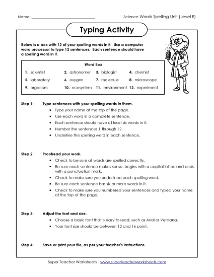Worksheets and Activities - Typing Sentences Worksheets and Activities - Typing Sentences
