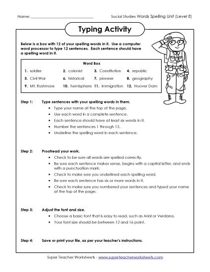 Worksheets and Activities - Typing Sentences Worksheets and Activities - Typing Sentences