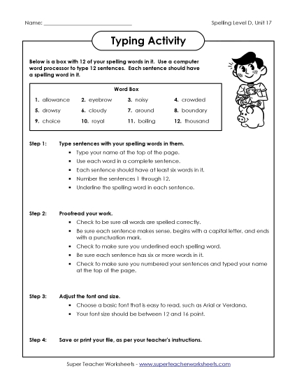 Worksheets - Typing Sentences Activity (D-17) Worksheets - Typing Sentences Activity (D-17)
