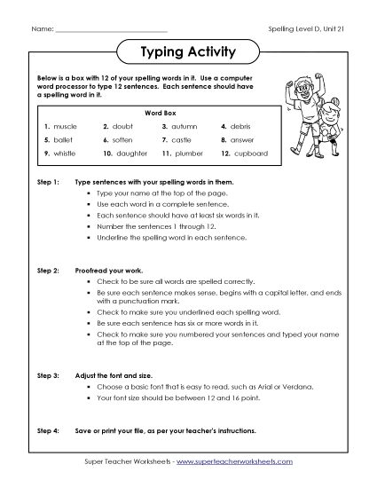 Worksheets - Typing Sentences Activity (D-21) Worksheets - Typing Sentences Activity (D-21)