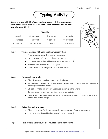 Worksheets - Typing Sentences Activity (D-30) Worksheets - Typing Sentences Activity (D-30)