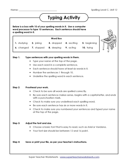 Worksheets - Typing Sentences (C-12) Worksheets - Typing Sentences (C-12)
