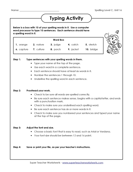 Worksheets - Typing Sentences (C-16) Worksheets - Typing Sentences (C-16)