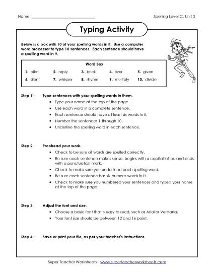 Worksheets - Typing Sentences (C-3) Worksheets - Typing Sentences (C-3)
