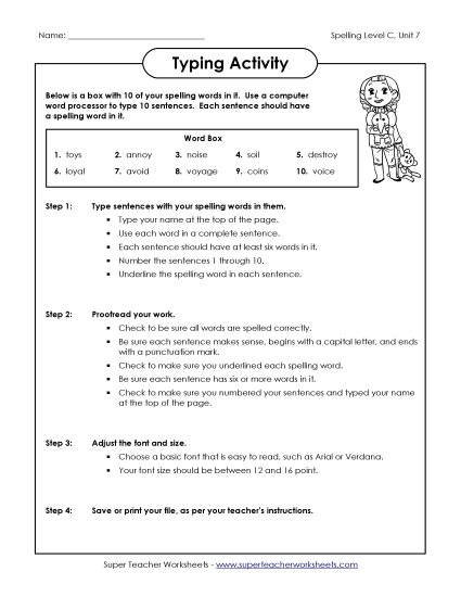 Worksheets - Typing Sentences (C-7) Worksheets - Typing Sentences (C-7)
