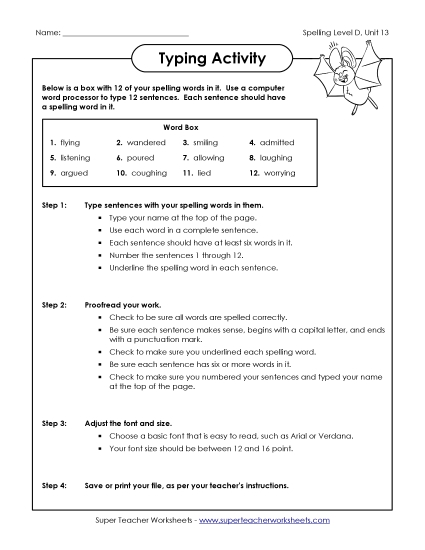 Worksheets - Typing Sentences (D-13) Worksheets - Typing Sentences (D-13)