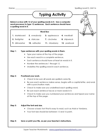 Worksheets - Typing Sentences (D-16) Worksheets - Typing Sentences (D-16)