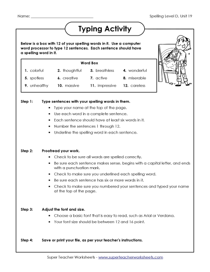 Worksheets - Typing Sentences (D-19) Worksheets - Typing Sentences (D-19)