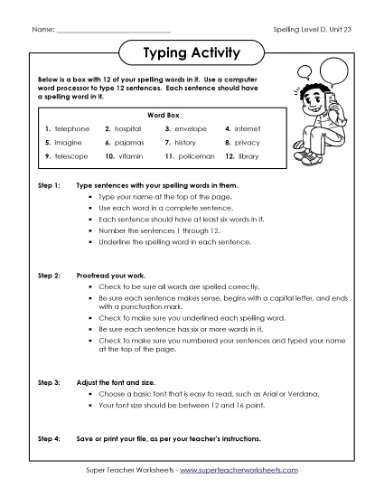 Worksheets - Typing Sentences (D-23) Worksheets - Typing Sentences (D-23)
