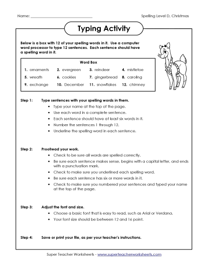 Flashcards - Typing Sentences (D-Christmas)